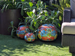 Spheres Garden Decor & Yard Art | Ceramic Talavera Pottery Home Decor, 3 Spheres Handmade in Mexico