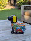 Talavera Dog Flower Pot for Outdoor Decor or Garden Decorations, Planter Pot is Handmade Mexican Pottery, great as Cute Dog Lover Gifts