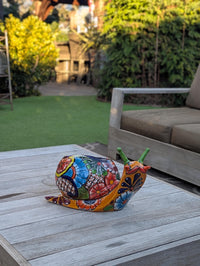 Talavera Snail Planter, Ceramic Mexican Planter Pot for Indoor Home Decor or Outdoor Garden Decor is also Exquisite Hand Painted Yard Art