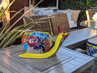 Talavera Snail Planter, Ceramic Mexican Planter Pot for Indoor Home Decor or Outdoor Garden Decor is also Exquisite Hand Painted Yard Art