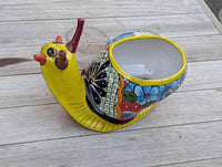 Talavera Snail Planter, Ceramic Mexican Planter Pot for Indoor Home Decor or Outdoor Garden Decor is also Exquisite Hand Painted Yard Art