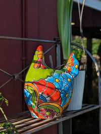 Ceramic Rooster Talavera Pottery Handmade in Mexico, Home Decor and Outdoor Garden or Porch Decor, Yard Art Unique Gift for Chicken Lovers