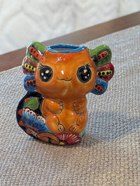 Axolotl Salamander Home Decor | Cute Ceramic Planter for Indoor Decor or Garden Decoration, Talavera Planter Pot is Handmade Mexican Pottery