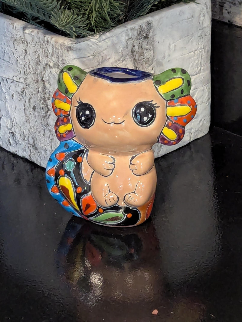 Axolotl Salamander Home Decor | Cute Ceramic Planter for Indoor Decor or Garden Decoration, Talavera Planter Pot is Handmade Mexican Pottery
