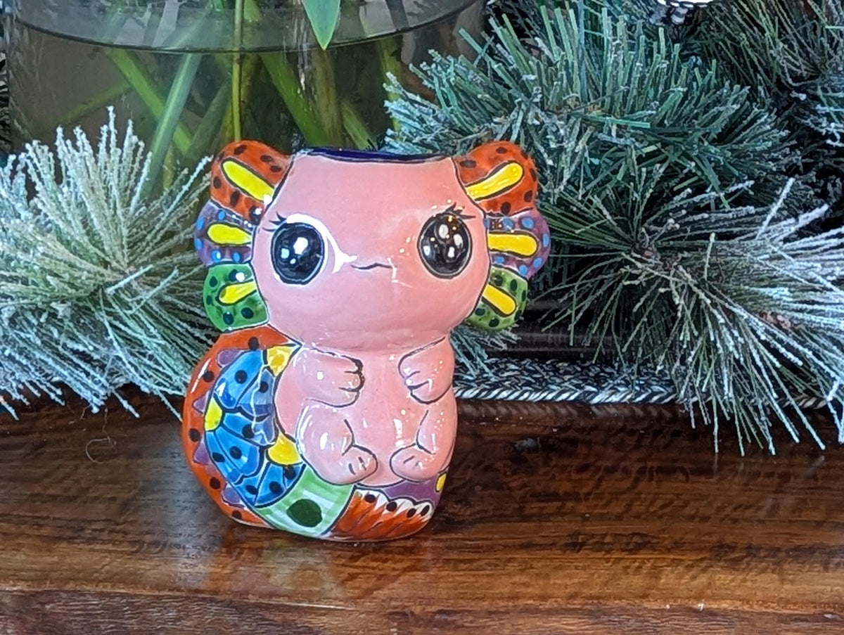 Axolotl Salamander Home Decor | Cute Ceramic Planter for Indoor Decor or Garden Decoration, Talavera Planter Pot is Handmade Mexican Pottery