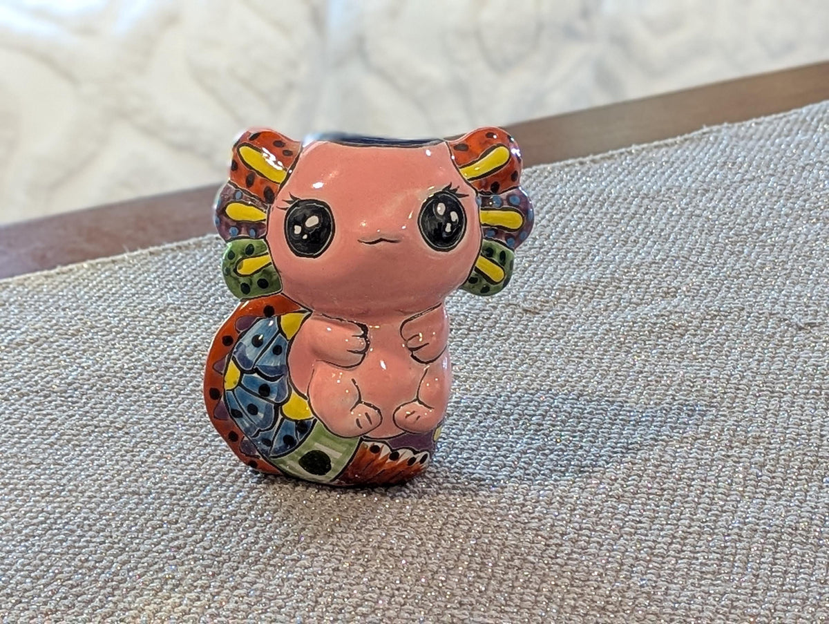 Axolotl Salamander Home Decor | Cute Ceramic Planter for Indoor Decor or Garden Decoration, Talavera Planter Pot is Handmade Mexican Pottery