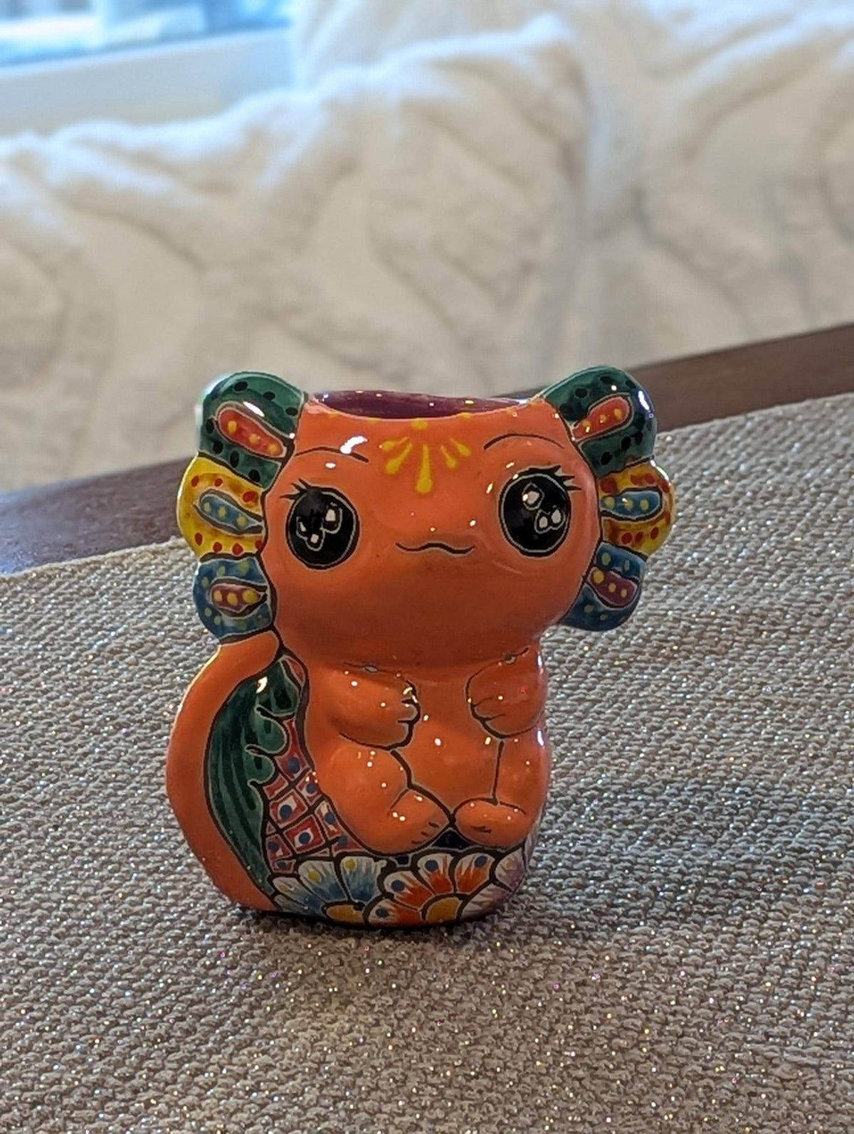 Axolotl Salamander Home Decor | Cute Ceramic Planter for Indoor Decor or Garden Decoration, Talavera Planter Pot is Handmade Mexican Pottery