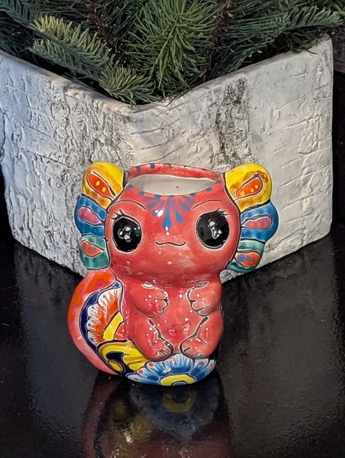 Axolotl Salamander Home Decor | Cute Ceramic Planter for Indoor Decor or Garden Decoration, Talavera Planter Pot is Handmade Mexican Pottery