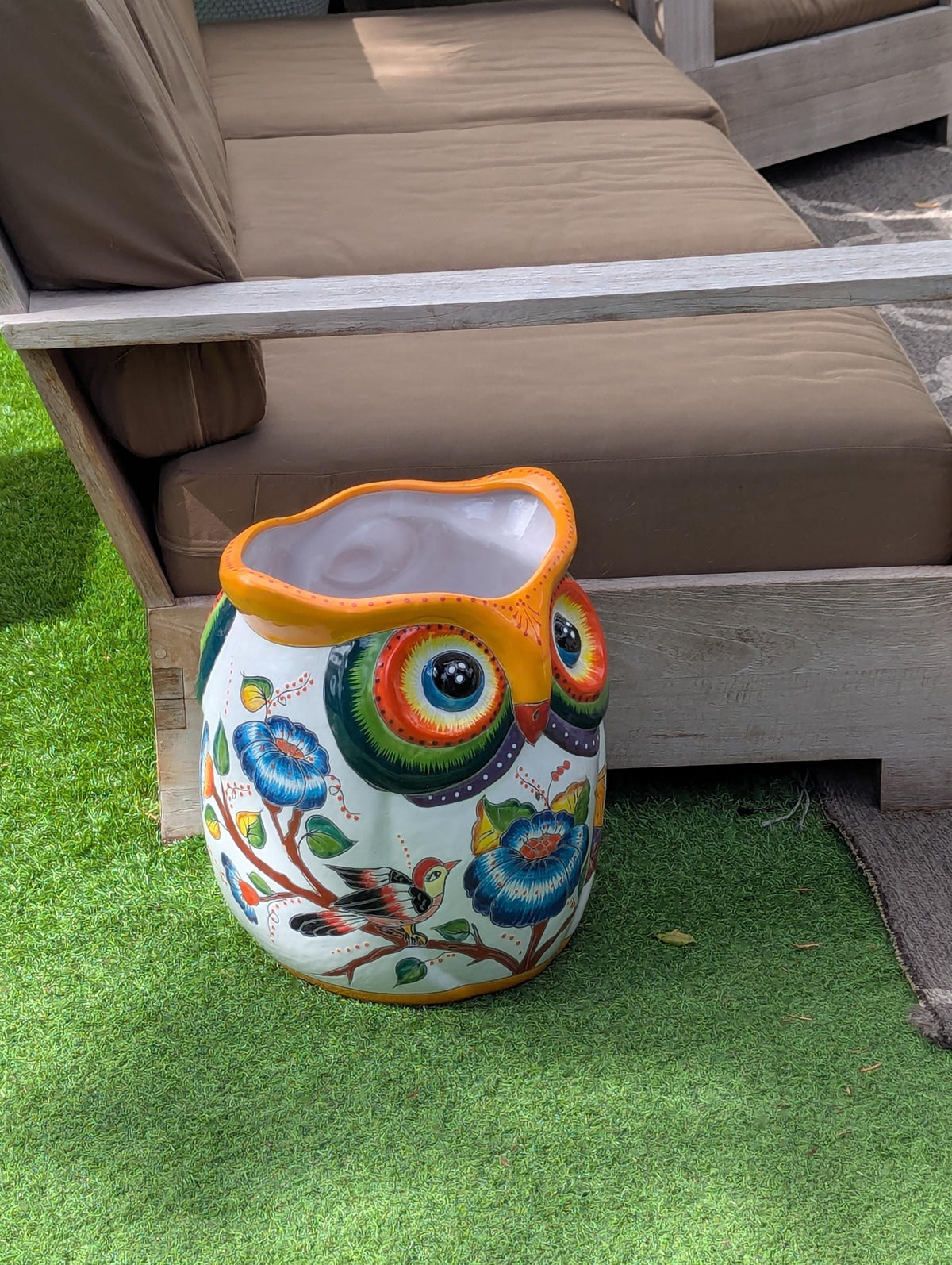 14 inch ceramic flower pot Gorgeous 14 inch Owl Flower Pot Ceramic Planter, Handmade Talavera Pot – LUV2BRD