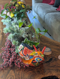 Talavera Snail Planter, Ceramic Mexican Planter Pot for Indoor Home Decor or Outdoor Garden Decor is also Exquisite Hand Painted Yard Art