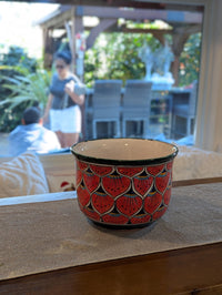 9" Tall Round Flower Pot & Ceramic Planter is Handmade Mexican Talavera Pottery, Garden and Home Decor | Great Housewarming Gift