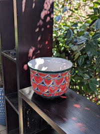 9" Tall Round Flower Pot & Ceramic Planter is Handmade Mexican Talavera Pottery, Garden and Home Decor | Great Housewarming Gift