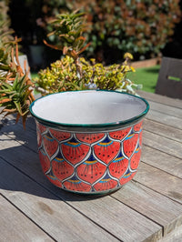 9" Tall Round Flower Pot & Ceramic Planter is Handmade Mexican Talavera Pottery, Garden and Home Decor | Great Housewarming Gift