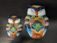 Sleeping Owls Wall Decor | Handmade Mexican Art & Ceramic Talavera Owls Hails from Oaxaca, Mexico and Features 2 Mother Daughter Owls