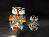Sleeping Owls Wall Decor | Handmade Mexican Art & Ceramic Talavera Owls Hails from Oaxaca, Mexico and Features 2 Mother Daughter Owls