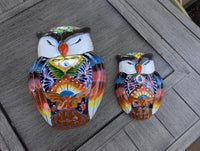 Sleeping Owls Wall Decor | Handmade Mexican Art & Ceramic Talavera Owls Hails from Oaxaca, Mexico and Features 2 Mother Daughter Owls
