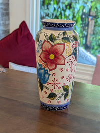 Hummingbird Vase is Exquisite Handmade Mexican Pottery | Decorative Ceramic Floral Vase is Gorgeous Indoor Home Decor or Shelf Decor