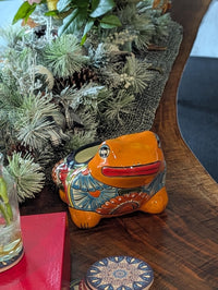 Frog Flower Pot and Ceramic Planter is Talavera Pottery for Indoor Outdoor Use |  Small Mexican Planter Pot