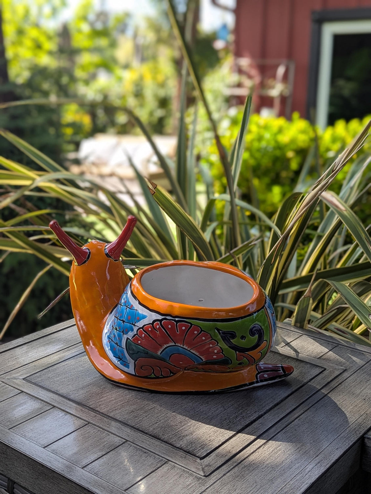 Talavera Snail Planter, Ceramic Mexican Planter Pot for Indoor Home Decor or Outdoor Garden Decor is also Exquisite Hand Painted Yard Art