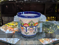 10.5" Round Ceramic Planter is Exquisite Handmade Mexican Pottery - Use as Outdoor Garden Decor, Indoor Home Decor, Flower Pot Centerpiece