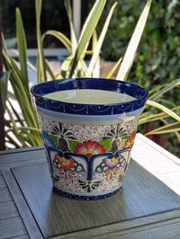 10.5" Round Ceramic Planter is Exquisite Handmade Mexican Pottery - Use as Outdoor Garden Decor, Indoor Home Decor, Flower Pot Centerpiece