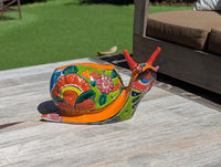 Talavera Snail Planter, Ceramic Mexican Planter Pot for Indoor Home Decor or Outdoor Garden Decor is also Exquisite Hand Painted Yard Art