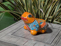 Frog Flower Pot and Ceramic Planter is Handmade Talavera Pottery for Indoor or Outdoor Planter, Small Mexican Planter Pot