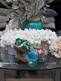 Frog Flower Pot and Ceramic Planter is Handmade Talavera Pottery for Indoor or Outdoor Planter, Small Mexican Planter Pot