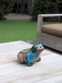 Frog Flower Pot and Ceramic Planter is Handmade Talavera Pottery for Indoor or Outdoor Planter, Small Mexican Planter Pot