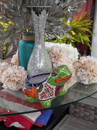 Frog Flower Pot and Ceramic Planter is Handmade Talavera Pottery for Indoor or Outdoor Planter, Small Mexican Planter Pot