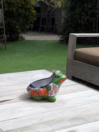 Frog Flower Pot and Ceramic Planter is Handmade Talavera Pottery for Indoor or Outdoor Planter, Small Mexican Planter Pot