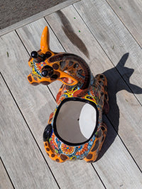 Talavera Giraffe Flower Pot for Outdoor Decor or Garden Decorations, Planter Pot is Handmade Mexican Pottery, great as Turkey Lover Gifts