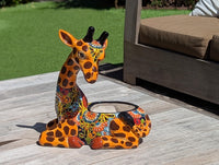 Talavera Giraffe Flower Pot for Outdoor Decor or Garden Decorations, Planter Pot is Handmade Mexican Pottery, great as Turkey Lover Gifts