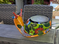 Talavera Snail Planter, Ceramic Mexican Planter Pot for Indoor Home Decor or Outdoor Garden Decor is also Exquisite Hand Painted Yard Art