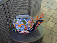Talavera Snail Planter, Ceramic Mexican Planter Pot for Indoor Home Decor or Outdoor Garden Decor is also Exquisite Hand Painted Yard Art