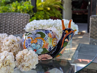 Talavera Snail Planter, Ceramic Mexican Planter Pot for Indoor Home Decor or Outdoor Garden Decor is also Exquisite Hand Painted Yard Art