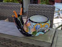Talavera Snail Planter, Ceramic Mexican Planter Pot for Indoor Home Decor or Outdoor Garden Decor is also Exquisite Hand Painted Yard Art
