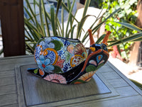 Talavera Snail Planter, Ceramic Mexican Planter Pot for Indoor Home Decor or Outdoor Garden Decor is also Exquisite Hand Painted Yard Art