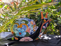 Talavera Snail Planter, Ceramic Mexican Planter Pot for Indoor Home Decor or Outdoor Garden Decor is also Exquisite Hand Painted Yard Art