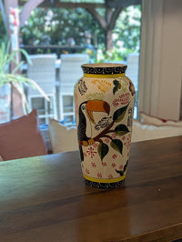 Toucan Ceramic Vase | Exquisite Handmade Talavera Mexican Pottery is a Decorative Toucan Floral Vase & Gorgeous Home Decor or Centerpiece