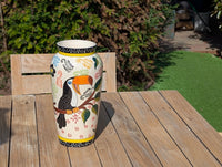 Toucan Ceramic Vase | Exquisite Handmade Talavera Mexican Pottery is a Decorative Toucan Floral Vase & Gorgeous Home Decor or Centerpiece