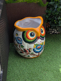 Gorgeous 14 inch Owl Flower Pot Ceramic Planter, Handmade Talavera Pottery is Outdoor Garden Decor or Indoor Home Decor, Unique Gift for Birders