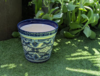 Blue & White Ceramic Planter | Exquisite Handmade Mexican Pottery to use as Outdoor Garden Decor, Indoor Home Decor, Flower Pot Centerpiece