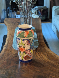 Ceramic Talavera Vase is Exquisite Handmade Mexican Pottery | Decorative &quot;Marisela&quot; Floral Vase is Gorgeous Home Decor & Centerpiece