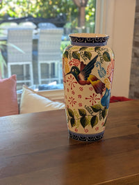 Hummingbird Vase is Exquisite Handmade Mexican Pottery | Decorative Ceramic Floral Vase is Gorgeous Indoor Home Decor or Shelf Decor