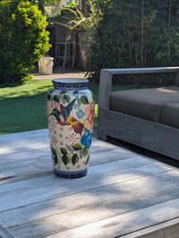 Hummingbird Vase is Exquisite Handmade Mexican Pottery | Decorative Ceramic Floral Vase is Gorgeous Indoor Home Decor or Shelf Decor