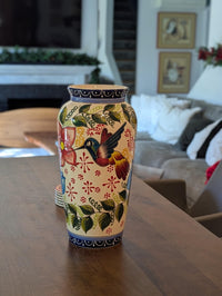 Hummingbird Vase is Exquisite Handmade Mexican Pottery | Decorative Ceramic Floral Vase is Gorgeous Indoor Home Decor or Shelf Decor