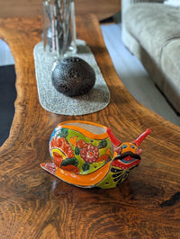 Talavera Snail Planter, Ceramic Mexican Planter Pot for Indoor Home Decor or Outdoor Garden Decor is also Exquisite Hand Painted Yard Art