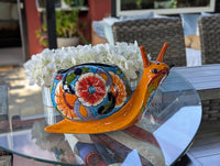 Talavera Snail Planter, Ceramic Mexican Planter Pot for Indoor Home Decor or Outdoor Garden Decor is also Exquisite Hand Painted Yard Art