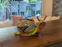 Talavera Snail Planter, Ceramic Mexican Planter Pot for Indoor Home Decor or Outdoor Garden Decor is also Exquisite Hand Painted Yard Art